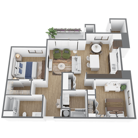 2 bed 2 bath floor plan at The Max on Jefferson Apartments, Murrieta, 92562